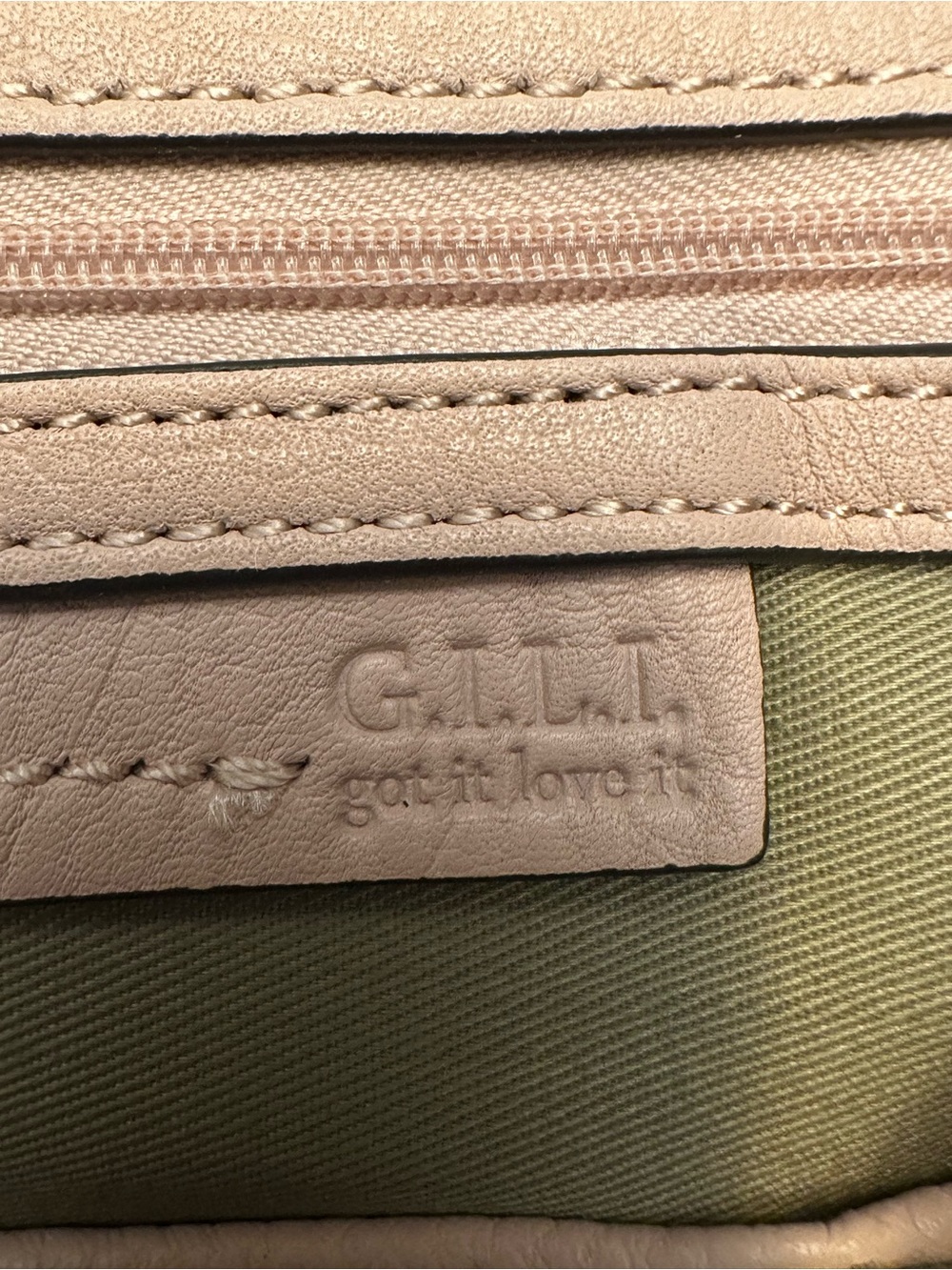 G.I.L.I. Blush Pink Leather Hobo with Gold Hardware - Picture 12 of 16